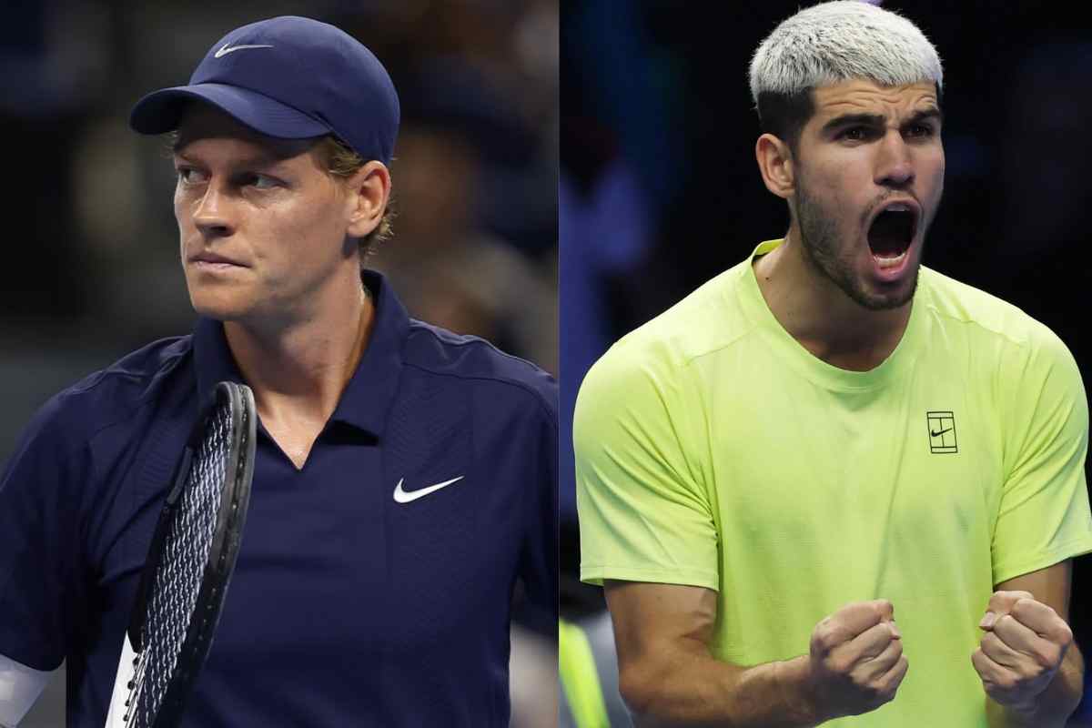 Jannik Sinner e Carlos Alcaraz in primo piano