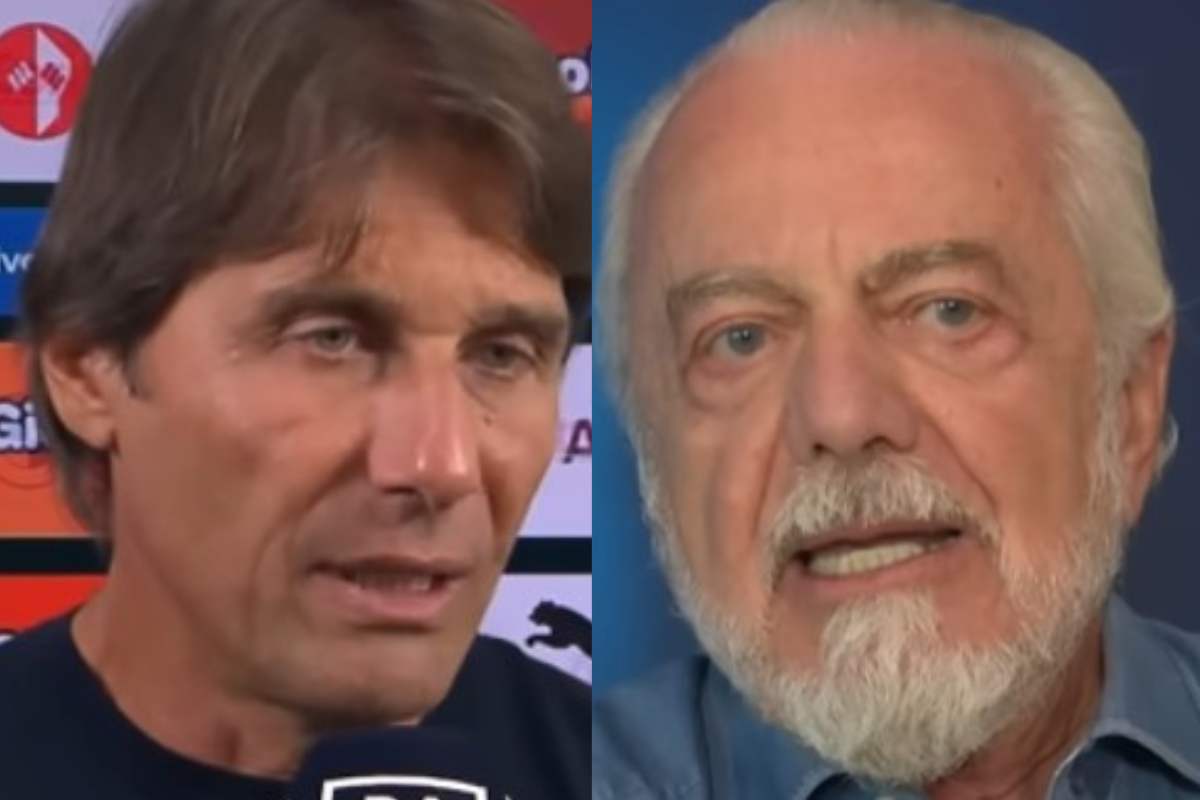 Antonio Conte e Aurelio De Laurentiis in primo piano
