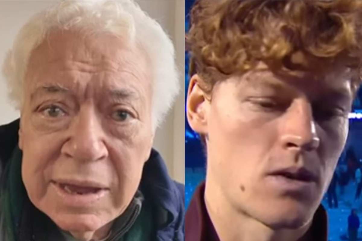 Nicola Pietrangeli e Jannik Sinner in primo piano